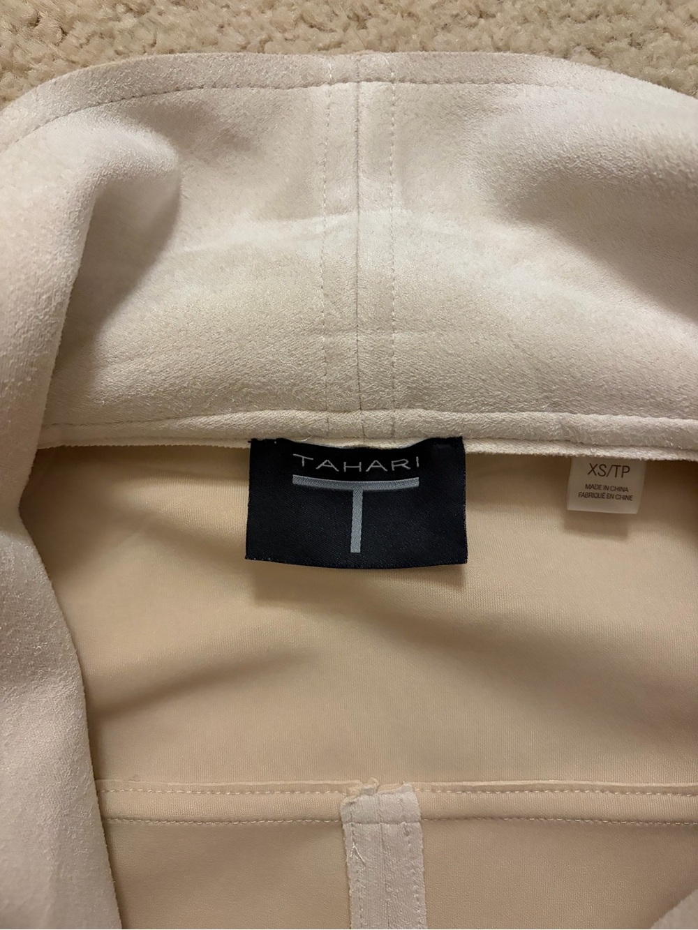 NWOT Tahiti Cream Asymmetrical Zip Leather Moto Jacket - Picture 8 of 8